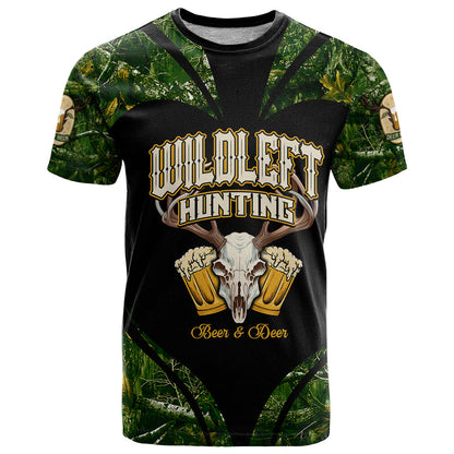 Wildlife Hunting T-Shirt Beer And Deer Graphic Tee