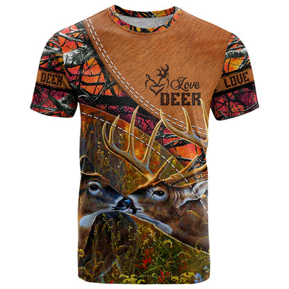 Love Deer T-Shirt Deer Hunting Realtree Fire Graphic Tee