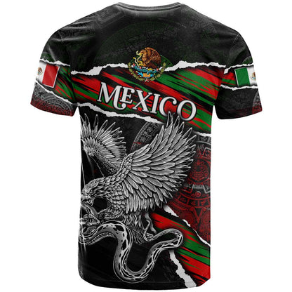 Eagle Snake Mexico T-Shirt Aztec Sun Stone Graphic Tee