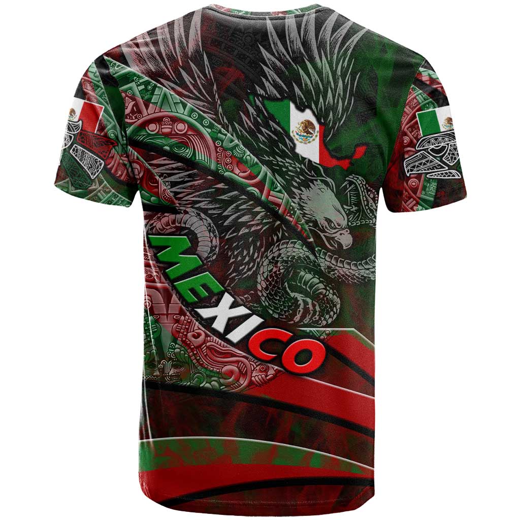 Mexico Aztec Eagle Flag T-Shirt Tribal Warrior Art Graphic Tee