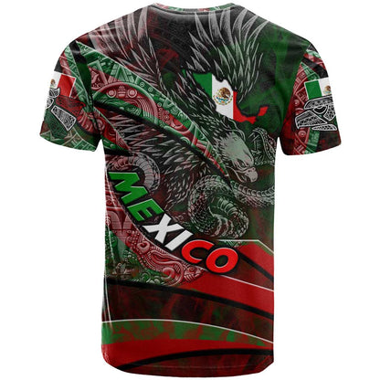 Mexico Aztec Eagle Flag T-Shirt Tribal Warrior Art Graphic Tee