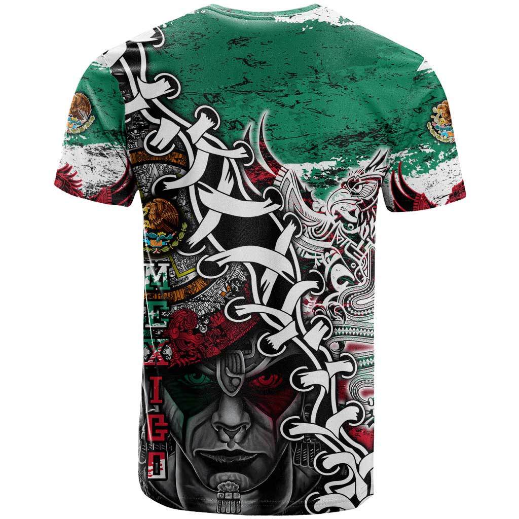 Aztec Warrior Mexican T-Shirt Aztec Calendar Coat of Arms Graphic Tee