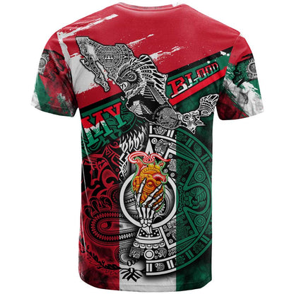 My Home My Blood Mexico T-Shirt Mexican Map Aztec Graphic Tee