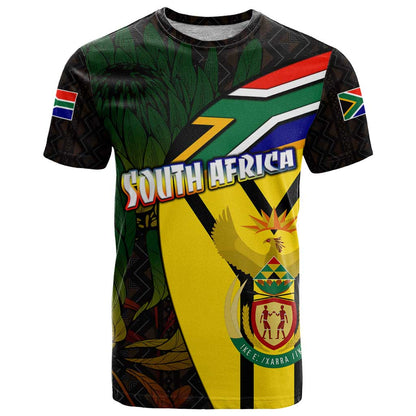 South Africa Coat Of Arms T-Shirt Protea Unity Heritage Graphic Tee