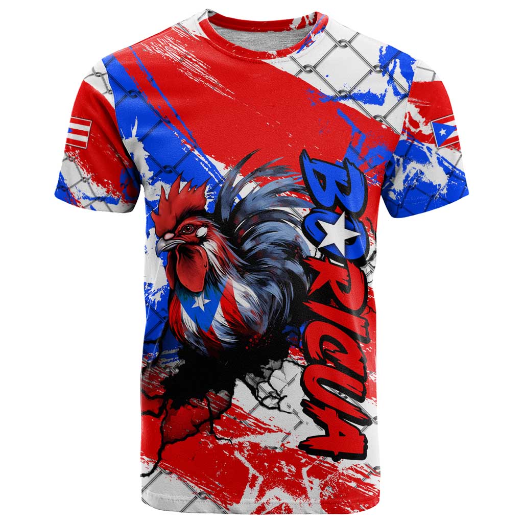 Boricua Pride Rooster Flag Puerto Rico T-Shirt Graphic Tee