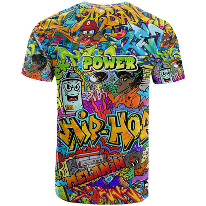 Hip Hop Graffiti Art T-Shirt Black Power Graphic Tee