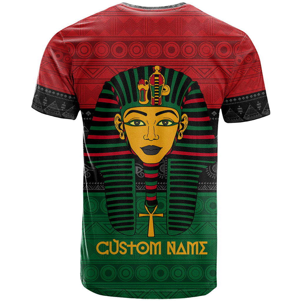 Personalized Pharaoh In Pan-African Colors T-Shirt Ancient Egypt Graphic Tee
