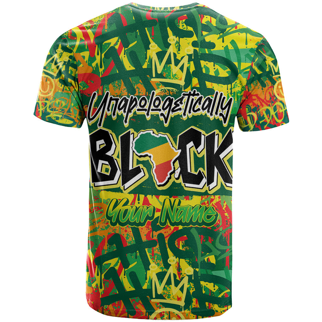 Personalized Colorful African Unapologetically Black T-Shirt Graphic Tee
