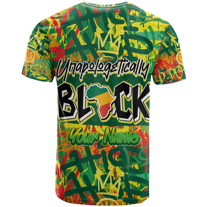 Personalized Colorful African Unapologetically Black T-Shirt Graphic Tee