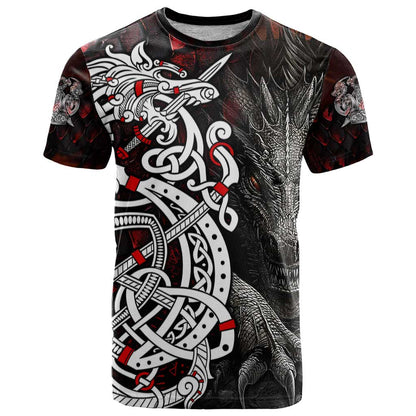 Viking Dragons T-Shirt Norse Mythology Graphic Tee