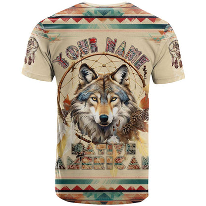 Native American Wolf Dreamcatcher T-Shirt Vintage Style Graphic Tee