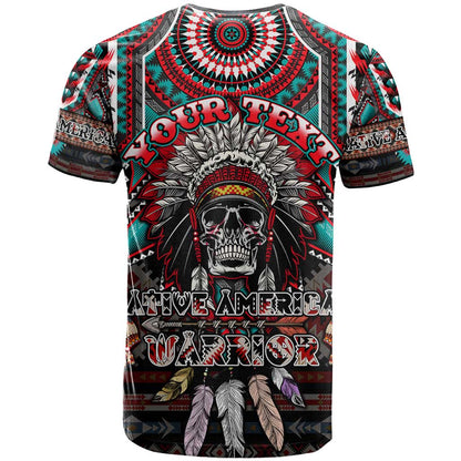 Native American Indian Warrior Skull T-Shirt Graphic Tee