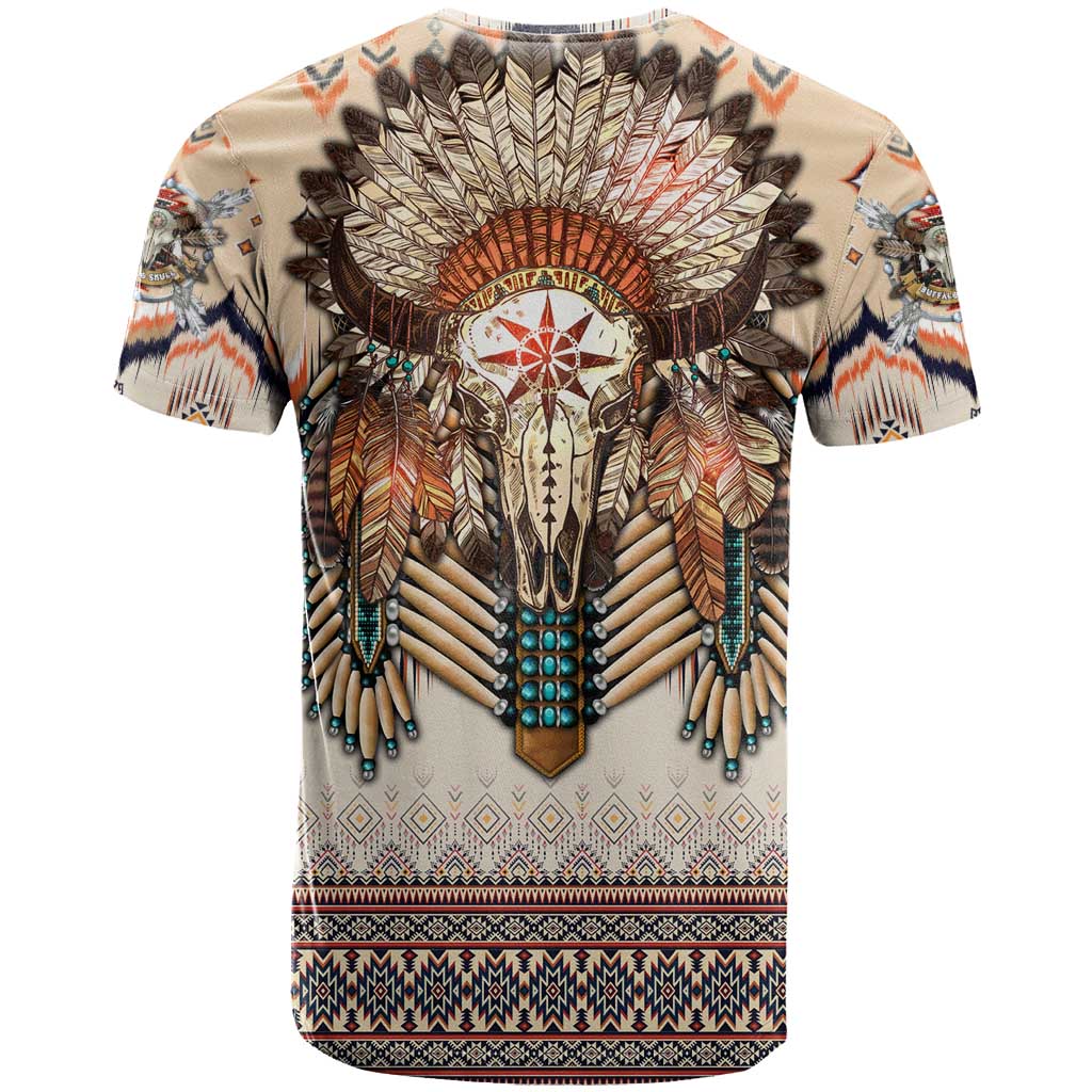 Native American T-Shirt Buffalo Skull Graphic Tee