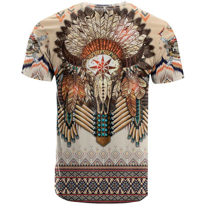 Native American T-Shirt Buffalo Skull Graphic Tee