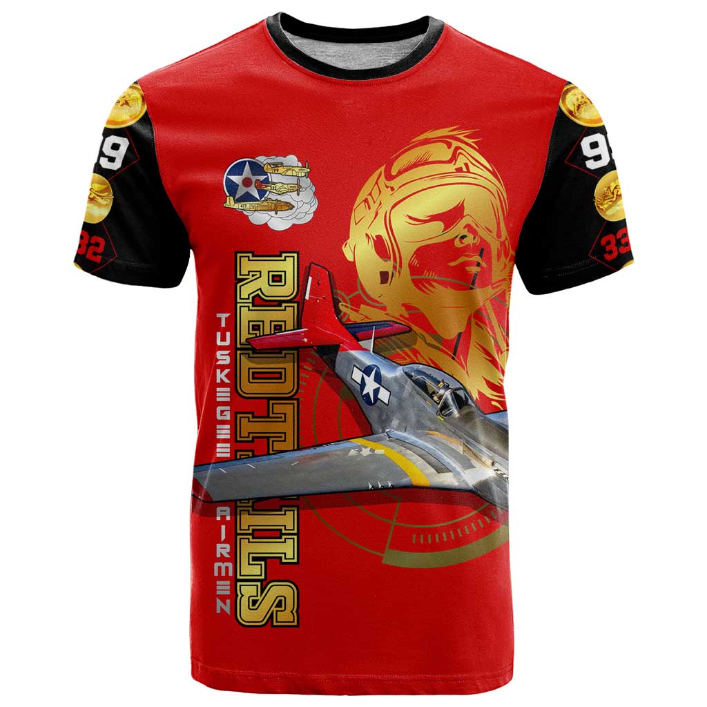 Tuskegee Red Tails Airmen T-Shirt WWII Fighter Pilot Legacy Graphic Tee