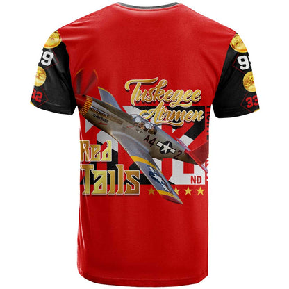Tuskegee Red Tails Airmen T-Shirt WWII Fighter Pilot Legacy Graphic Tee