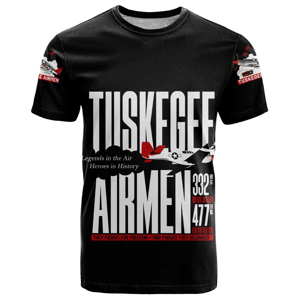 Wings of Honor Tuskegee Airmen T-Shirt 332nd 477th Fighter Group Tribute Graphic Tee
