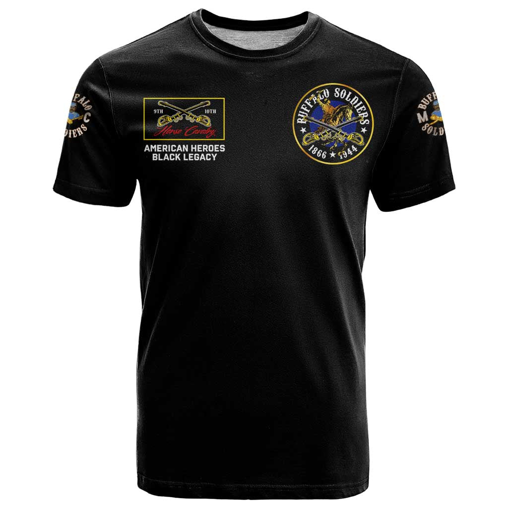 Buffalo Soldiers 1866-1944 T-Shirt American Black Heros Legacy Graphic Tee