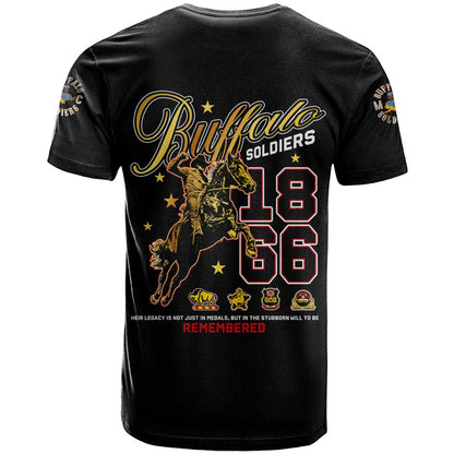Buffalo Soldiers 1866-1944 T-Shirt American Black Heros Legacy Graphic Tee