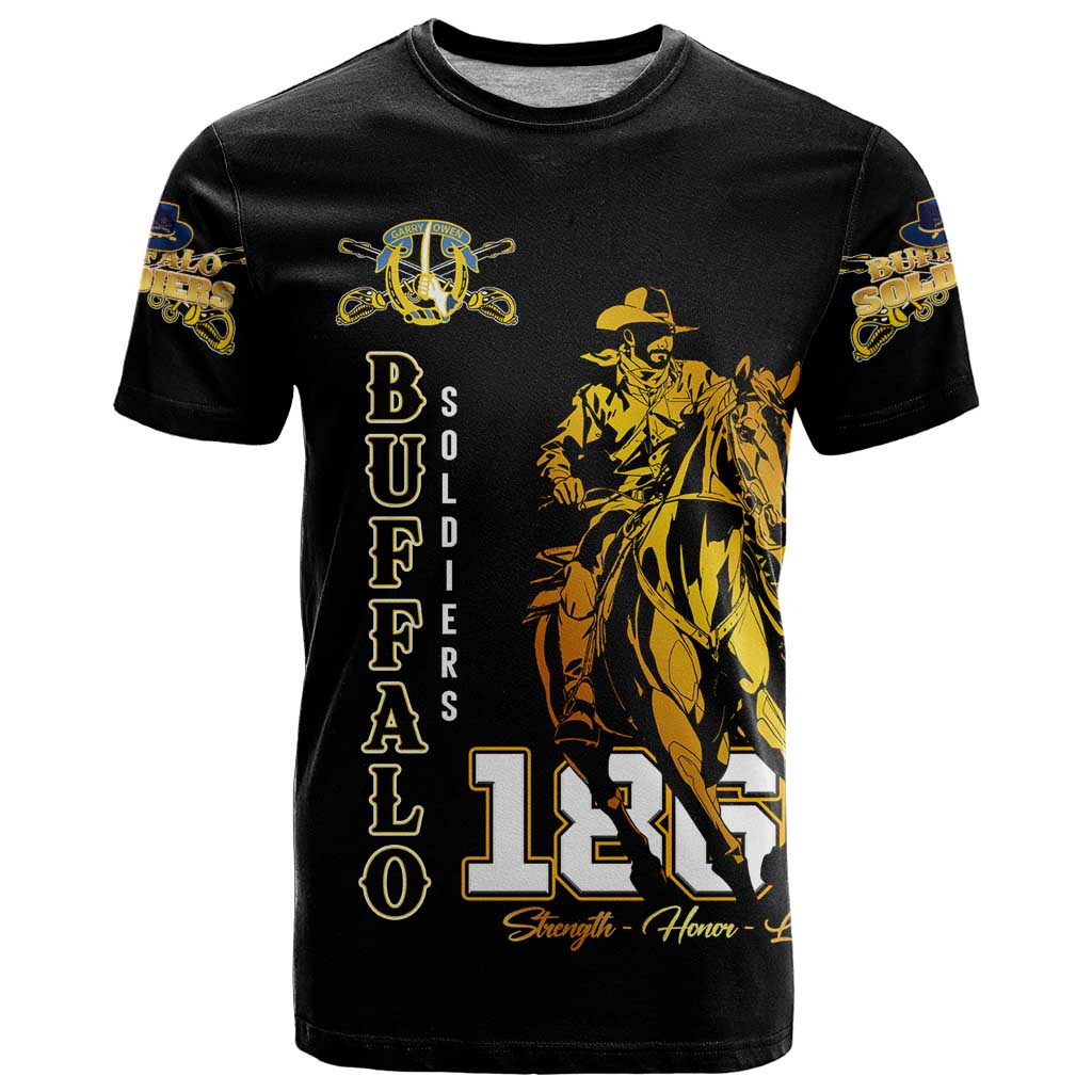 Buffalo Soldiers Strength Honor Legacy T-Shirt African-American Cavalry Tribute Graphic Tee
