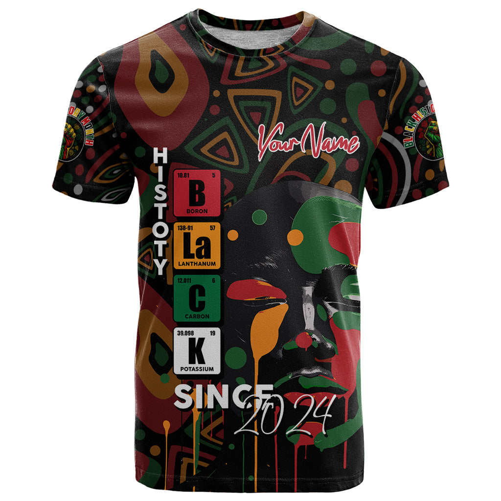 Personalized Black History Month T-Shirt Since 2024 Chemistry Style Graphic Tee
