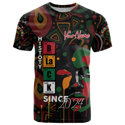 Personalized Black History Month T-Shirt Since 2024 Chemistry Style Graphic Tee