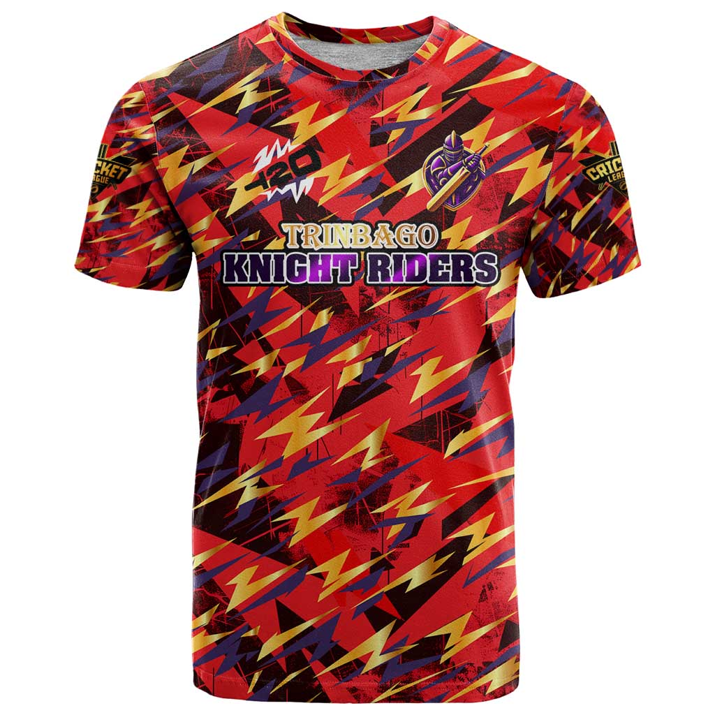 Personalised Trinidad and Tobago Cricket Knight Riders T-Shirt Trinbagos Thunder Charge Graphic Tee