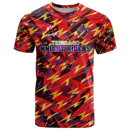 Personalised Trinidad and Tobago Cricket Knight Riders T-Shirt Trinbagos Thunder Charge Graphic Tee