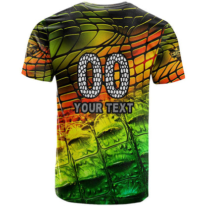 Personalised Jamaica Cricket Tallawahs T-Shirt Striking with Reggae Firepower Graphic Tee