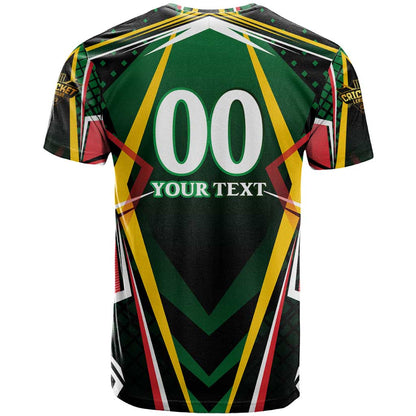 Personalised St Kitts and Nevis Cricket Patriots T-Shirt Rising with Caribbean Battlefield Graphic Tee