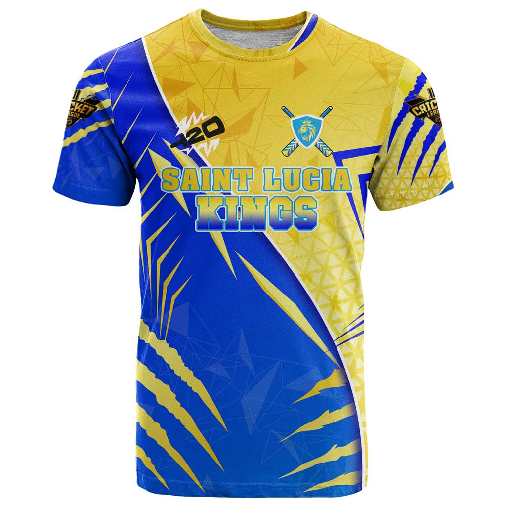 Personalised Saint Lucia Cricket Kings T-Shirt Abstract Energy Style Graphic Tee