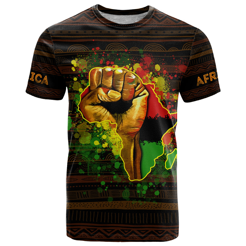 Black Power T-Shirt Africa Map Graphic Tee