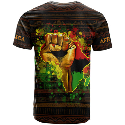 Black Power T-Shirt Africa Map Graphic Tee