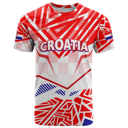 Forever Croatia T-Shirt Hrvatska Trobojnica Checkerboard Graphic Tee