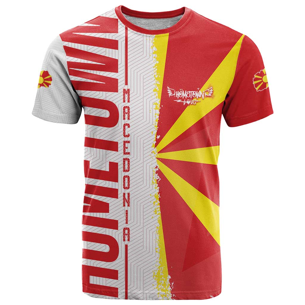 Hometown Macedonia T-Shirt Flag and Map Graphic Tee