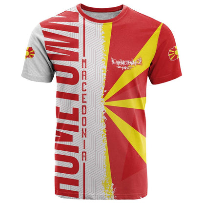 Hometown Macedonia T-Shirt Flag and Map Graphic Tee