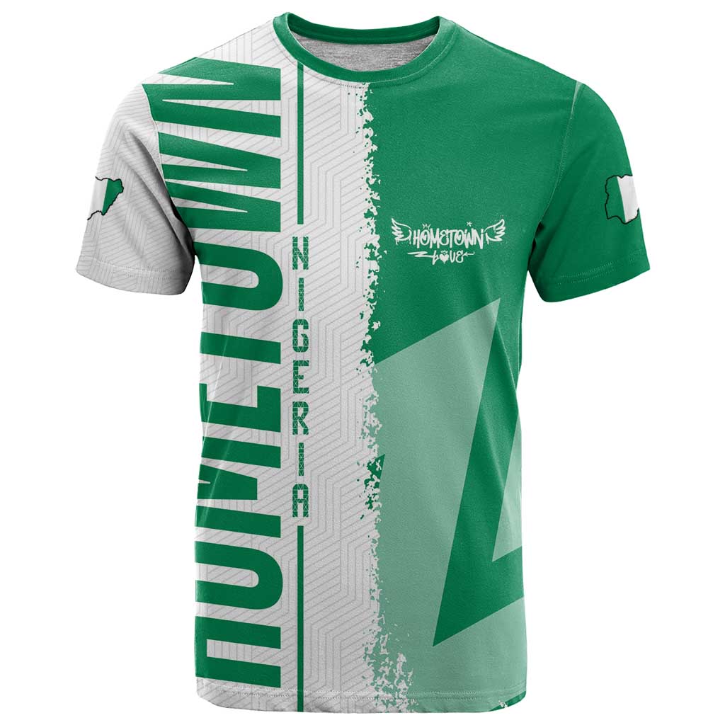 Hometown Nigeria T-Shirt Flag and Map Graphic Tee