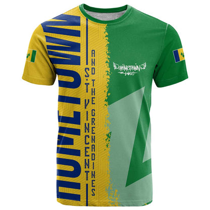 Hometown Saint Vincent and the Grenadines T-Shirt Flag and Map Graphic Tee