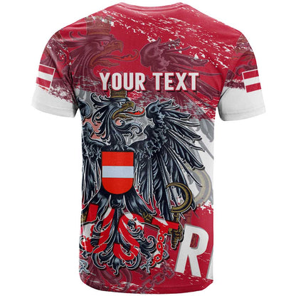 Personalized Coat Of Arms Austria T-Shirt Grunge Style Graphic Tee