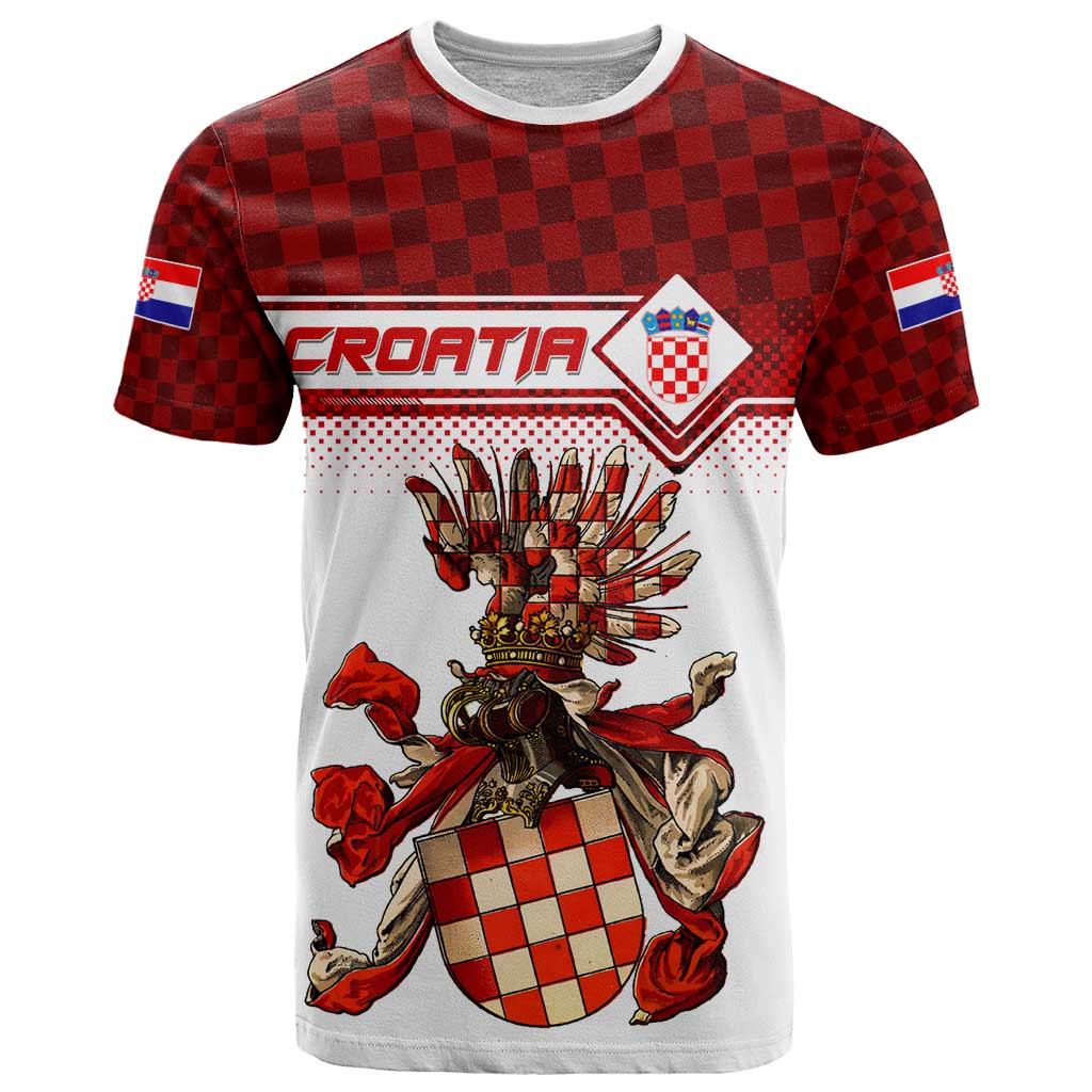 Personalized Croatia T-Shirt Vintage Coat Of Arms Graphic Tee
