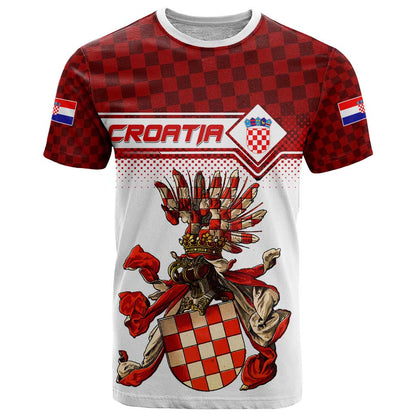 Personalized Croatia T-Shirt Vintage Coat Of Arms Graphic Tee