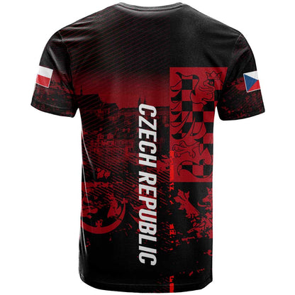 Czech Republic Lion T-Shirt Czechia Black Red Graphic Tee
