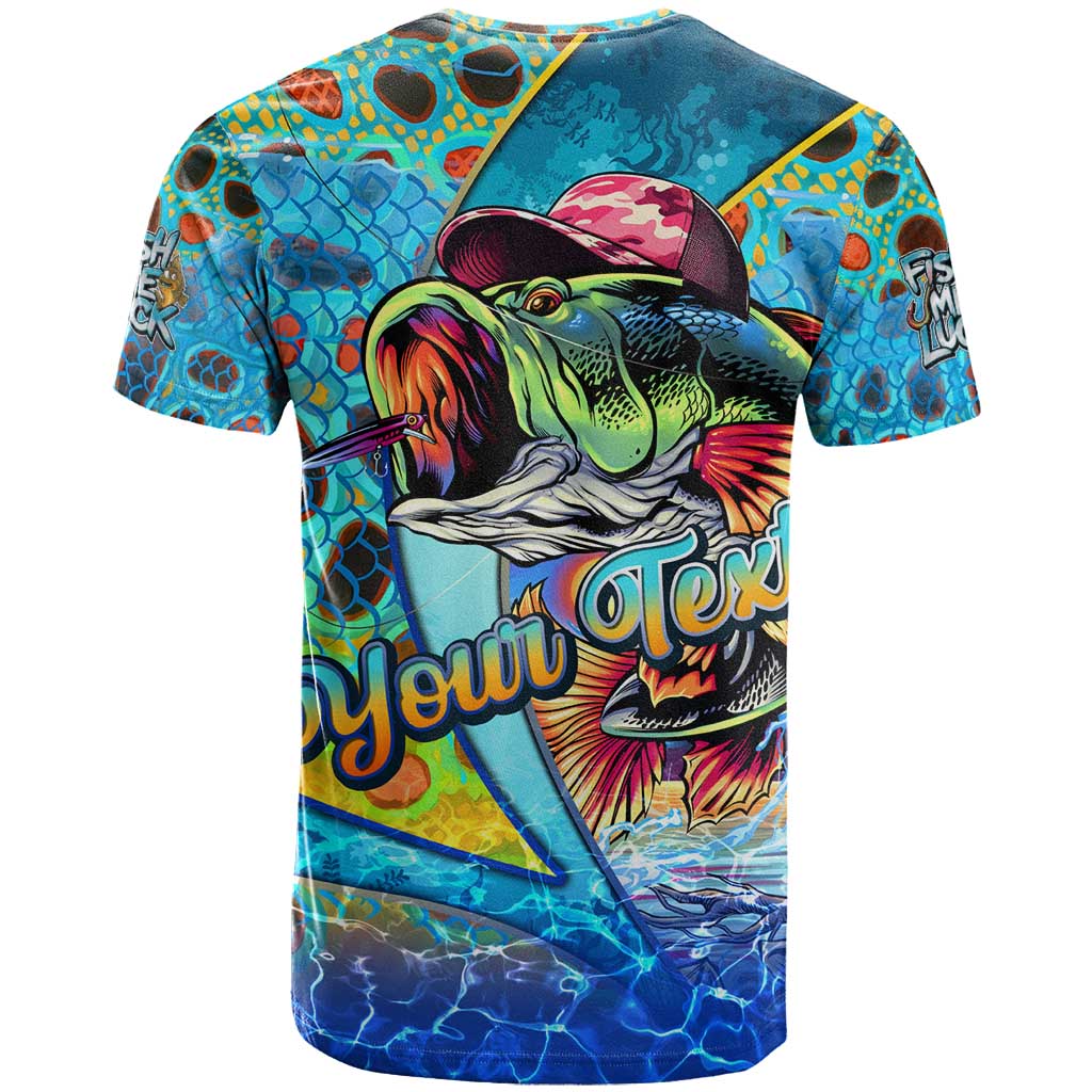 Personalized Kiss My Bass Fishing T-Shirt Fish Me Luck Graphic Tee