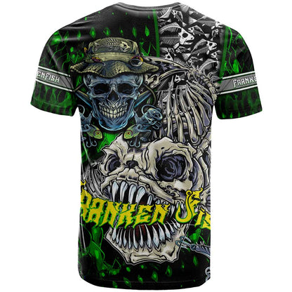 Personalized Franken Fish T-Shirt Skull Fishing Green Graphic Tee