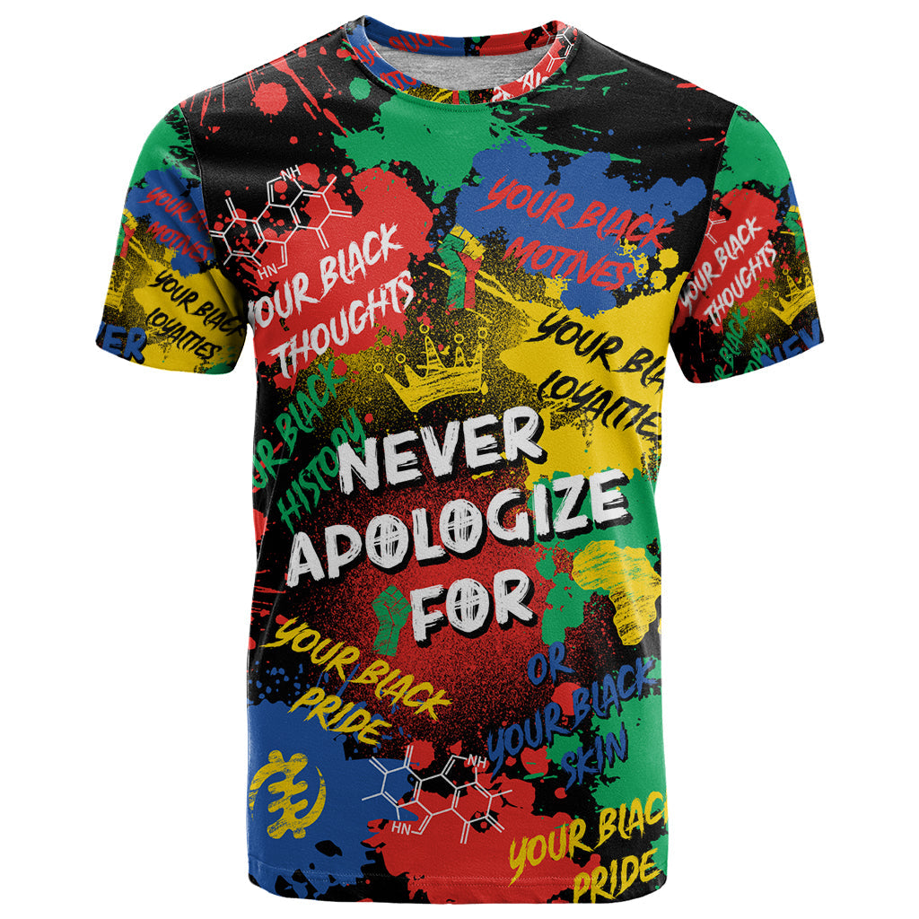 Never Apologize For Being Black T-Shirt Graphic Tee