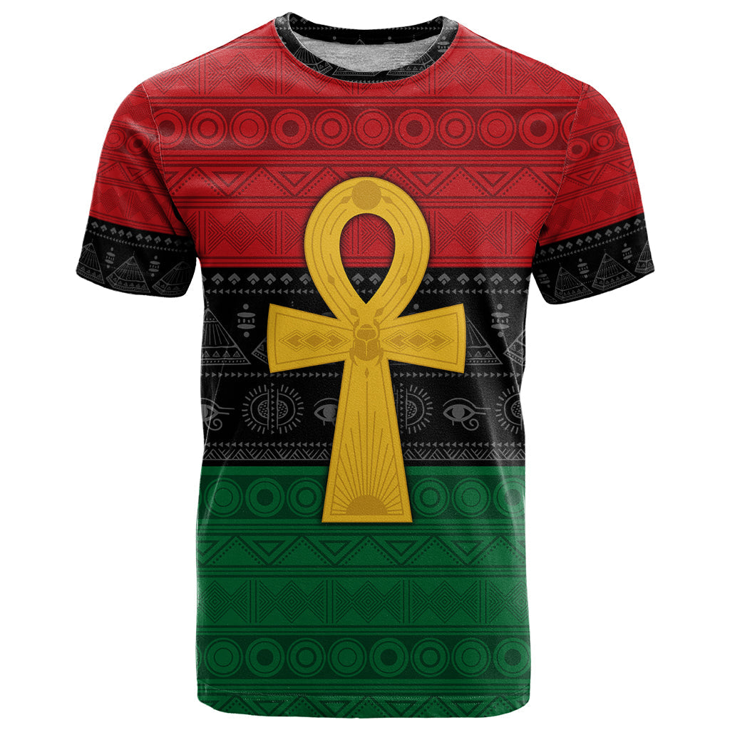 Pan African Ankh T-Shirt Egyptian Cross Graphic Tee
