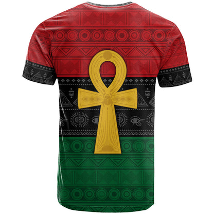 Pan African Ankh T-Shirt Egyptian Cross Graphic Tee