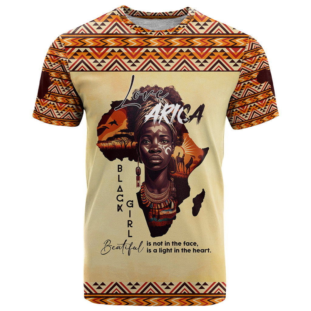 Personalized Love Africa T-Shirt Black Girl Beautiful Graphic Tee