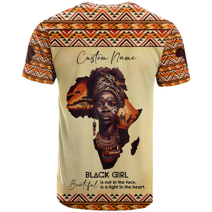 Personalized Love Africa T-Shirt Black Girl Beautiful Graphic Tee