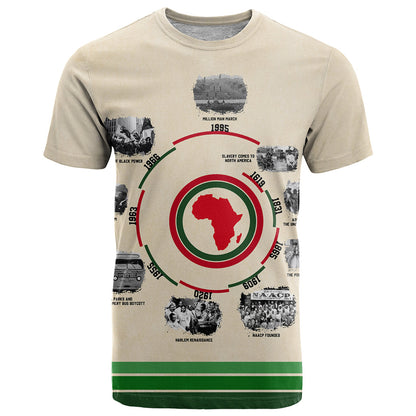 Black History Milestones T-Shirt African Timeline Graphic Tee